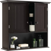 Black bathroom wall on sale storage cabinet